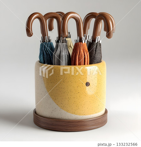3D umbrella stand isolated on white background modern 3D umbrella stand isolated on white background modern 133232566