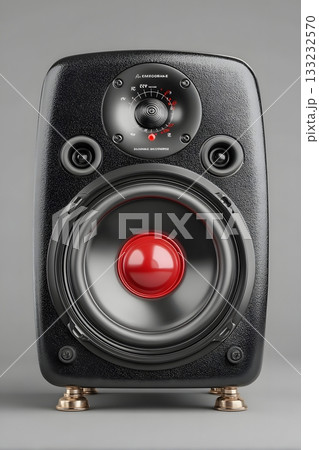 3D speaker set isolated on white background stereo 133232570