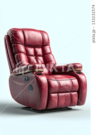 3D cinema chair isolated on white background red leather 3D cinema chair isolated on white background red leather 133232574