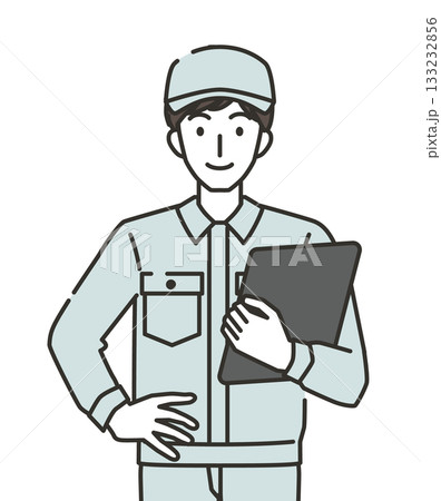 バインダーを持つ水道工事スタッフのイラスト 133232856
