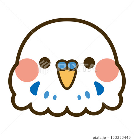 かわいいセキセイインコの顔アイコン 133233449