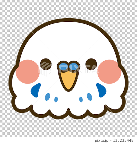 かわいいセキセイインコの顔アイコン 133233449