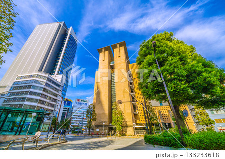日本の東京都市景観　新風景。池袋駅や新たに誕生した超高層ビル「 IT tower TOKYO」など 133233618
