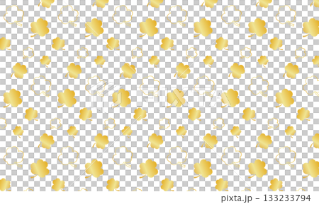 三葉草圖案，金色三葉草標記 133233794