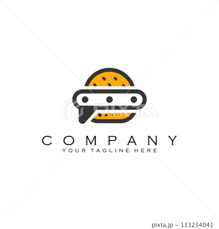 talk burger logo design vector 133234041