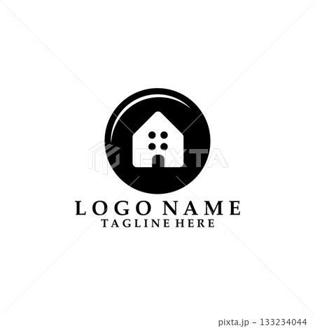 shirt button house logo design vector shirt button house logo design vector 133234044