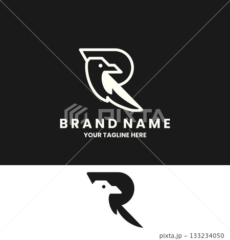 raven R abstract logo design vector raven R abstract logo design vector 133234050