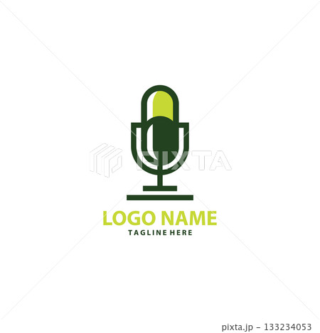 pill podcast logo design vector 133234053