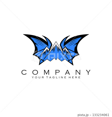 mountain bat logo design vector 133234061