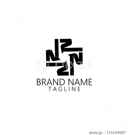 initial letter N square logo design vector 133234087