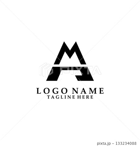 Initial letter MR or RM logo design vector 133234088
