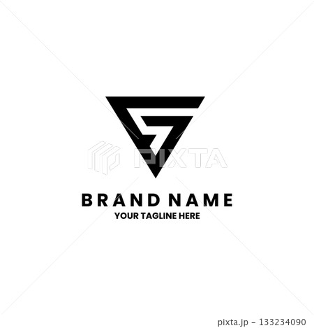 initial letter GS modern triangle logo design vector 133234090