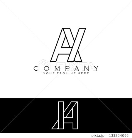 initial letter AH line simple logo design vector initial letter AH line simple logo design vector 133234093