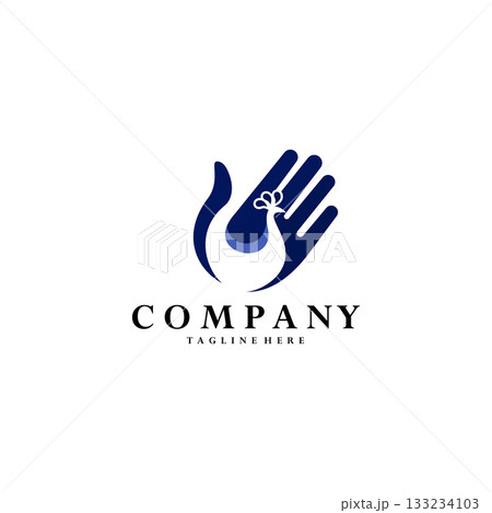 hand peacock logo design vector 133234103