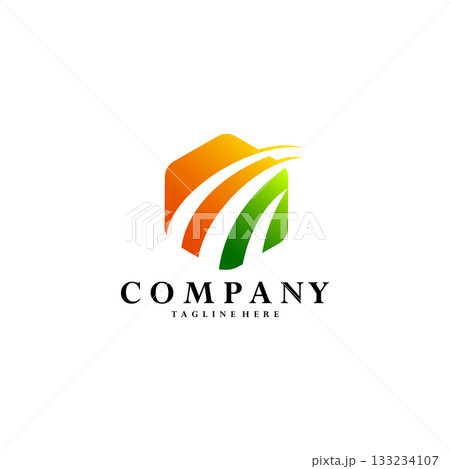 growing hexagon logo design vector 133234107