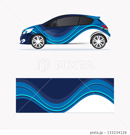 creative blue black wrapping car decal elegant concept design creative blue black wrapping car decal elegant concept design 133234126