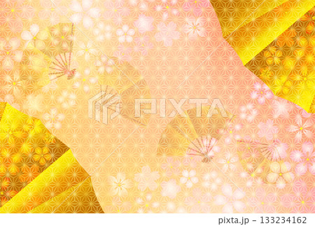 和柄 桜 年賀状 扇子 背景 和柄 桜 年賀状 扇子 背景 133234162