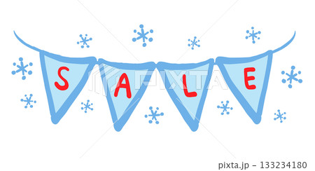 雪の結晶とセールのイラスト 133234180