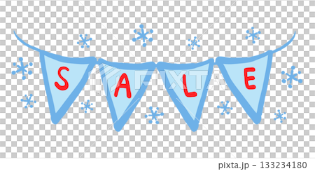 雪の結晶とセールのイラスト 133234180