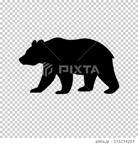 熊的簡單輪廓插圖,適用於招牌,單色 熊的簡單輪廓插圖,適用於招牌,單色 133234203