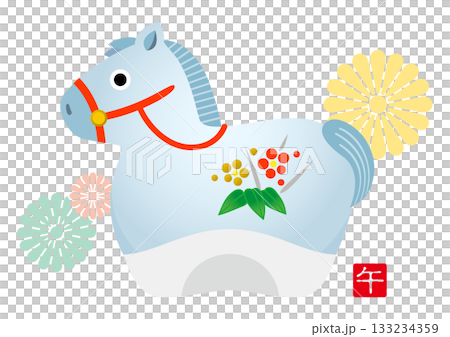 2026年賀状 午年の干支のイラスト 馬 133234359