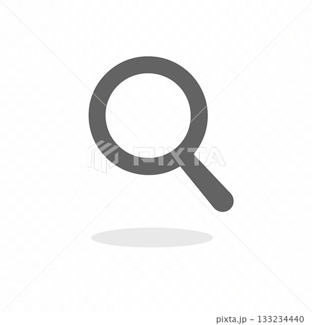 検索を表すシンプルな虫眼鏡アイコン｜フラットデザイン 133234440