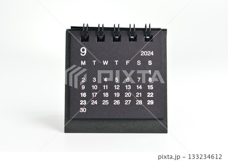 black 2024 calendar isolated on white background black 2024 calendar isolated on white background 133234612