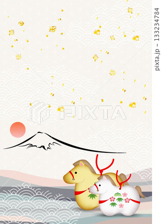 午 年賀状 干支 背景 午 年賀状 干支 背景 133234784