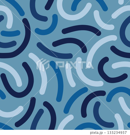 ABSTRACT BLUE seamless pattern background random doodle dynamic texture wallpaper hand drawn backdrop repeated tile effect 133234937