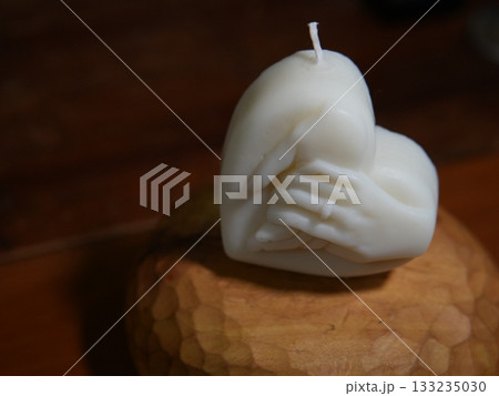 Heart Candle and Hands — Symbol of Love, Warmth and Connection 133235030