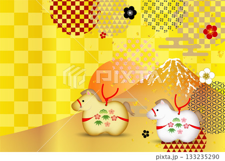 午　年賀状　干支　背景 133235290