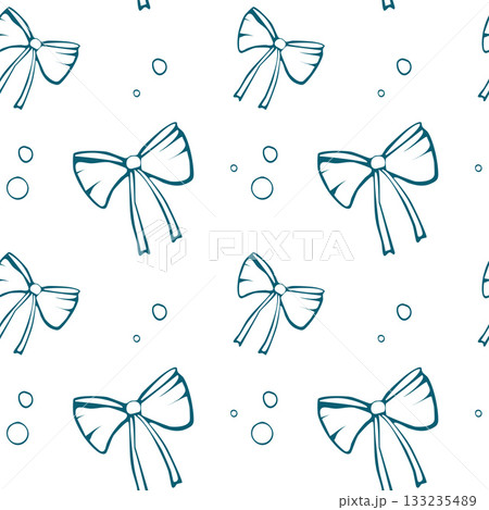 Seamless pattern with bows. Vector illustration for wrapping paper, packaging, fabric, wallpaper, and phone cases 133235489