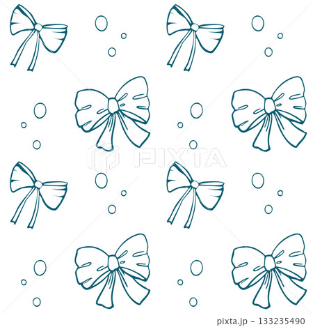 Seamless pattern with bows. Vector illustration for wrapping paper, fabric, wallpaper, 133235490