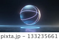 ネオンライトで浮かぶ未来的なバスケットボール 133235661