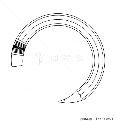 Outline for Coloring of Pencil School, Office and Art Supplies. Vector Illustration. 133235694
