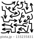Set of Hand drawn vector arrows doodle on white background. design element vector illustration. 133235831