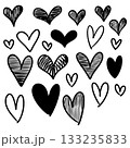 Doodle sketch style of hearts icon vector illustration for concept design. 133235833
