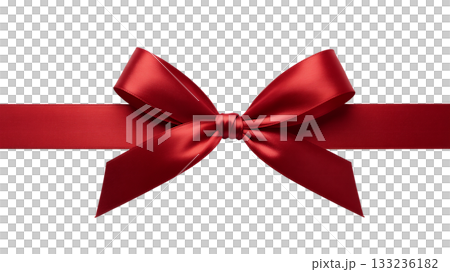赤いサテンのリボン　Generative AI 133236182