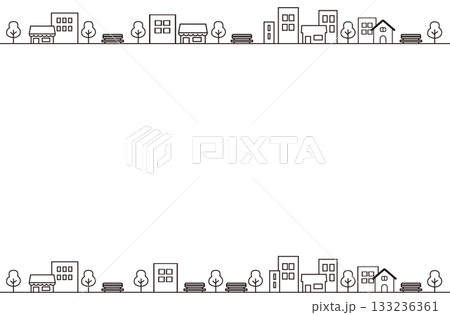 暮らしの街並みフレーム（上下あしらい） 133236361