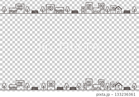 暮らしの街並みフレーム（上下あしらい） 133236361