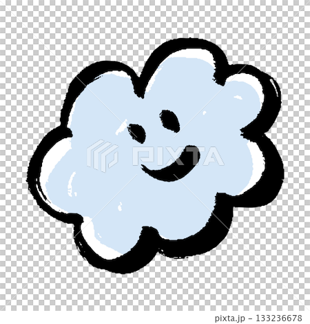 Illustration of a cute cloud with a face Illustration of a cute cloud with a face 133236678