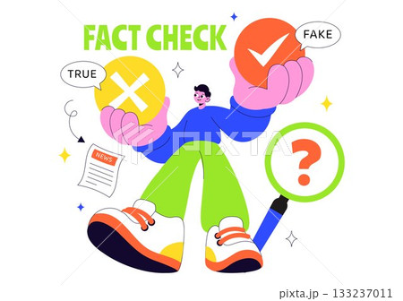 Fact Check Vector Illustration Featuring Myths Vs Facts News For Thorough Evidence Comparison and Accurate Information Review In a Flat Background Fact Check Vector Illustration Featuring Myths Vs Facts News For Thorough Evidence Comparison and Accurate Information Review In a Flat Background 133237011