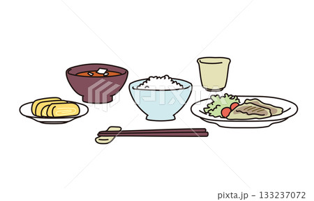 健康的な食生活の朝食イラスト 133237072
