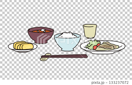 Healthy eating breakfast illustration 133237072