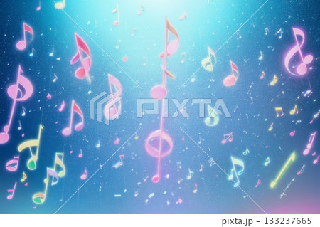 メロディが視覚化された幻想的な音楽イラスト 133237665