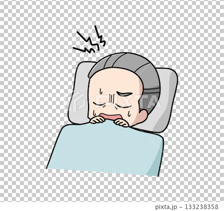 一幅描繪老人在睡夢中呻吟的插圖 133238358