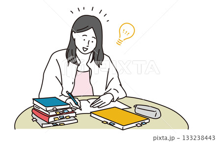 勉強でできるわかる閃く高校生の女の子のイラスト 勉強でできるわかる閃く高校生の女の子のイラスト 133238443