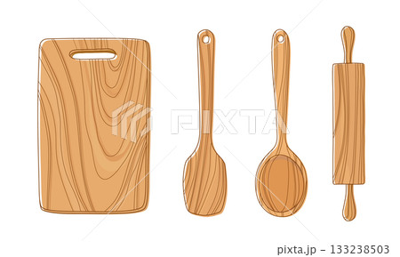 木製調理器具のイラスト 木製調理器具のイラスト 133238503