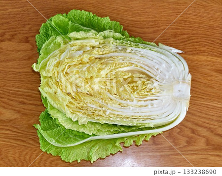 chinese cabbage on wooden background chinese cabbage on wooden background 133238690