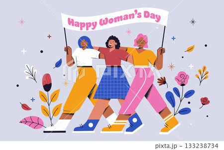 Flat Modern design Illustration of Womens day 6 Flat Modern design Illustration of Womens day 6 133238734